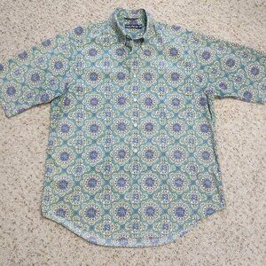 Nautica men's shirt M s/s cotton colorful print button front